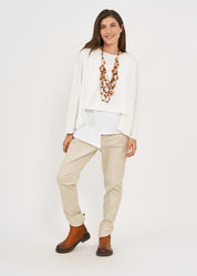 חולצה אוברסייז שרוול ארוך לבן