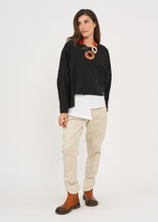 חולצה אוברסייז שרוול ארוך שחור