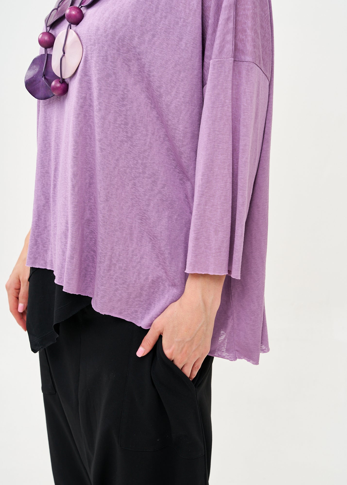 חולצה ארוכה בד סלאב סגול