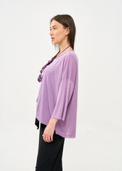 חולצה ארוכה בד סלאב סגול