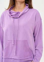 סווטשירט צווארון גולף גב ארוך סגול