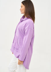 סווטשירט צווארון גולף גב ארוך סגול