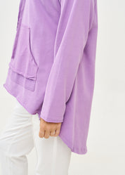 סווטשירט צווארון גולף גב ארוך סגול