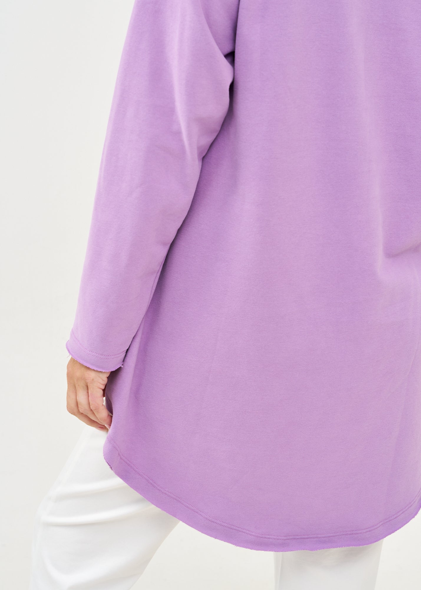 סווטשירט צווארון גולף גב ארוך סגול