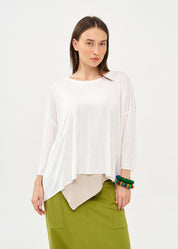 חולצה ארוכה בד סלאב לבן