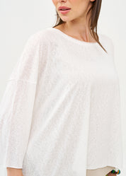 חולצה ארוכה בד סלאב לבן