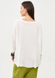 חולצה ארוכה בד סלאב לבן