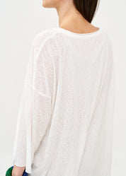 חולצה ארוכה בד סלאב לבן