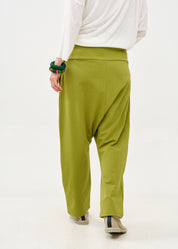 מכנסיים שקי מותן גבוהה ירוק