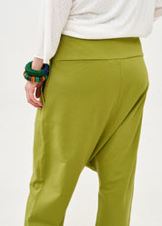 מכנסיים שקי מותן גבוהה ירוק
