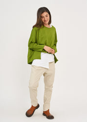 חולצה אוברסייז שרוול ארוך ירוק