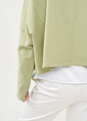 סווטשירט אסימטרי עם רוכסן ירוק