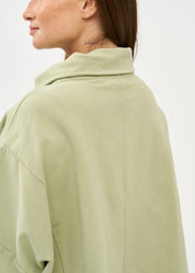 סווטשירט אסימטרי עם רוכסן ירוק