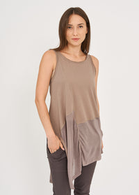 Long tank top model triangle forward brown  - 00