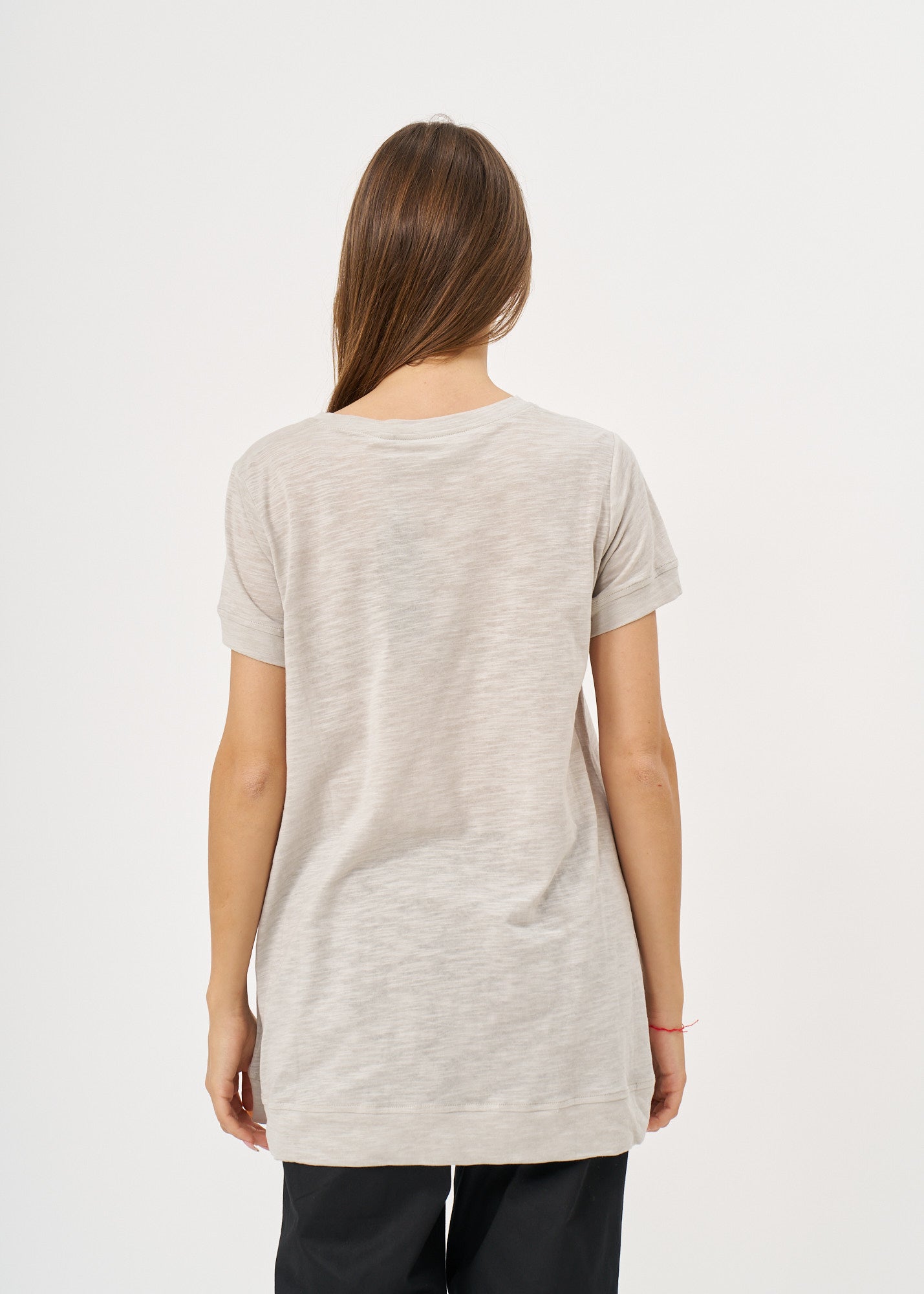 Stone bottom flared short sleeve shirt