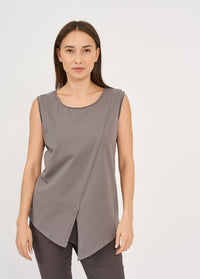Tank top with diagonal stitches and dark gray spikes - 00