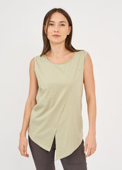 Light green smoky top with diagonal stitching