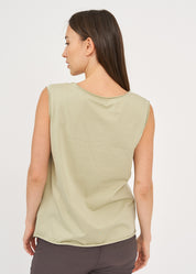 Light green smoky top with diagonal stitching
