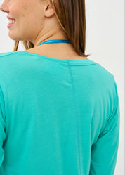 טי שרט מפתח וי בד רך טורקיז