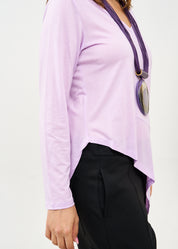 טי שרט מפתח וי בד רך סגול