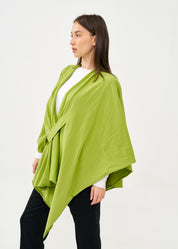 שכמייה עם סגירה אלכסונית ירוק