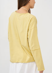 Yellow long sleeve diagonal extension shirt