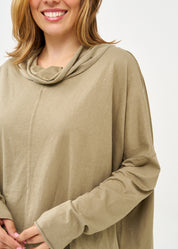 חולצה עם גולף נצנצים חום