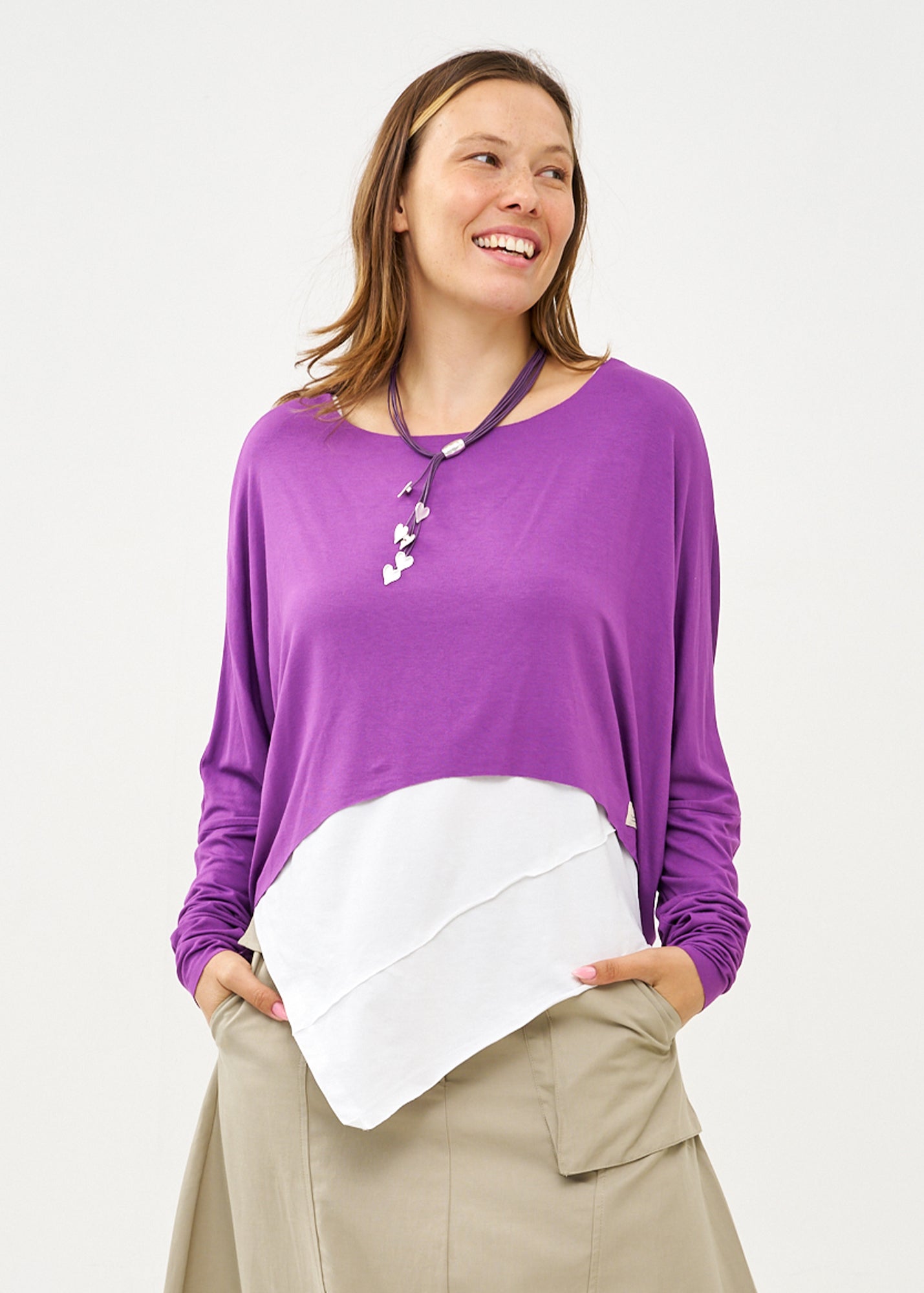 חולצה שרוול ארוך דקה סגול