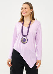 טי שרט מפתח וי בד רך סגול