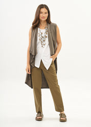 וסט טריקו ללא סגירה אפור כהה