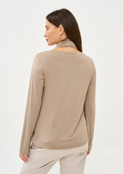 חולצה שרוול ארוך עם צעיף חום