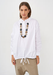 Brown wood chip handmade necklace