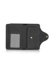 ארנק עור סגירת לשונית ותיקתק שחור