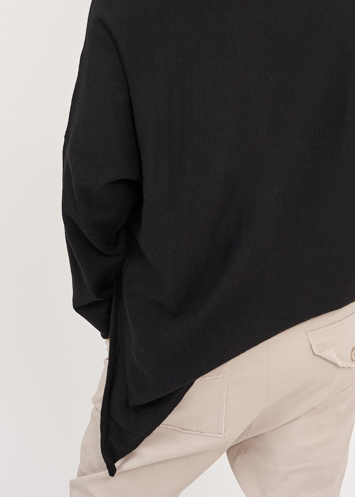 Black oversized batwing knit