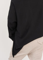 Black oversized batwing knit