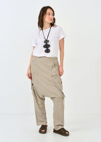 Baggy pants with protruding seams Stone - 00