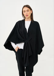 שכמייה עם סגירה אלכסונית שחור