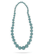 שרשרת עבודת יד שבבי עץ ארוכה כחול