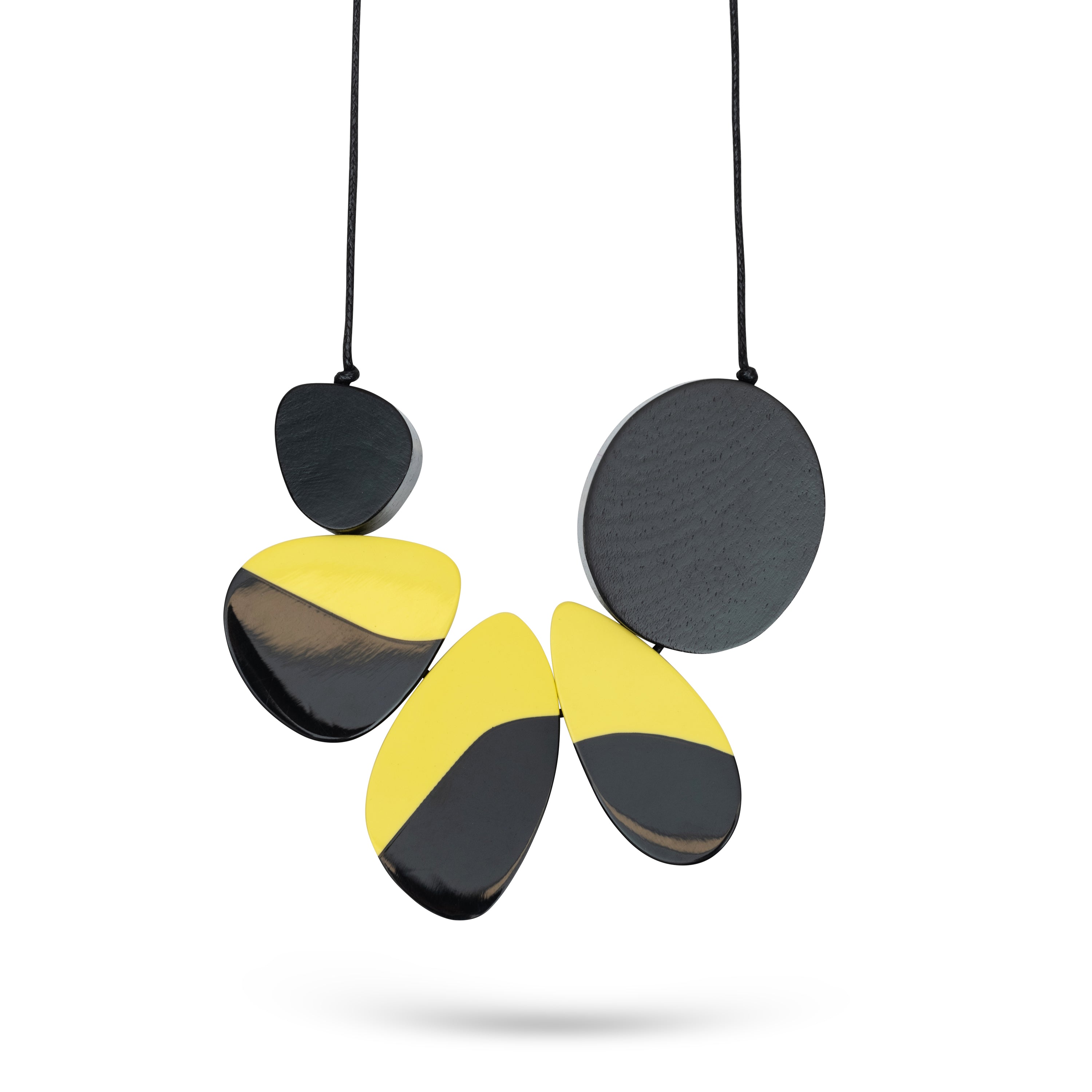 שרשרת עבודת יד דיסקיות בשילוב שני צבעים צהוב