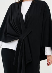 שכמייה עם סגירה אלכסונית שחור