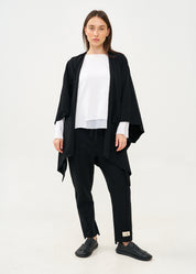 שכמייה עם סגירה אלכסונית שחור