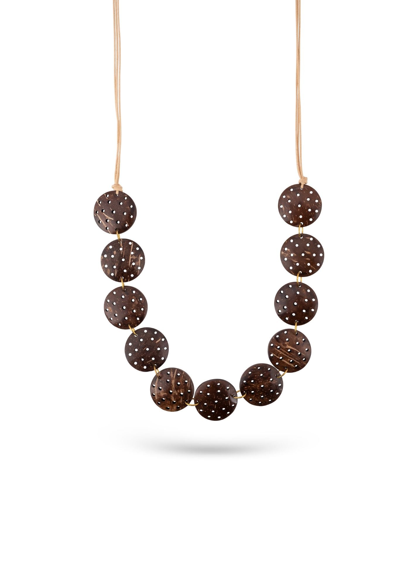 Brown Perforated Coconut Button Chain