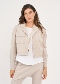 Jacket with two front pockets, Stone cut extension - 01