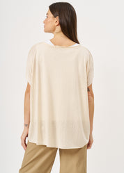 Beige slab fabric short shirt