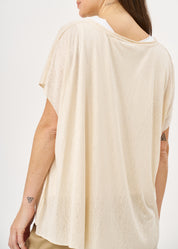 Beige slab fabric short shirt