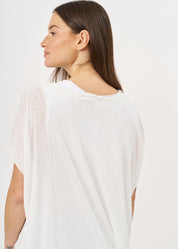 White Slab fabric short shirt