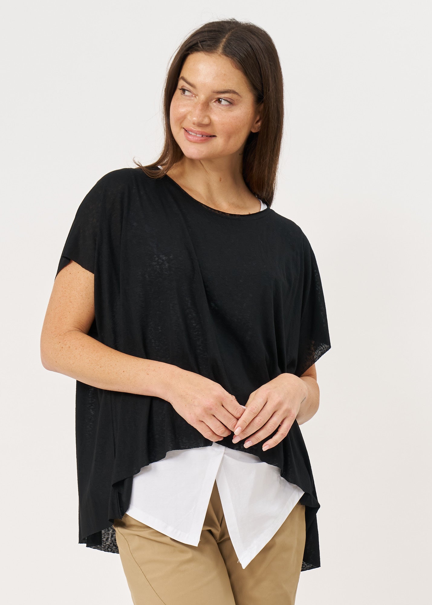 Black Slab fabric short shirt
