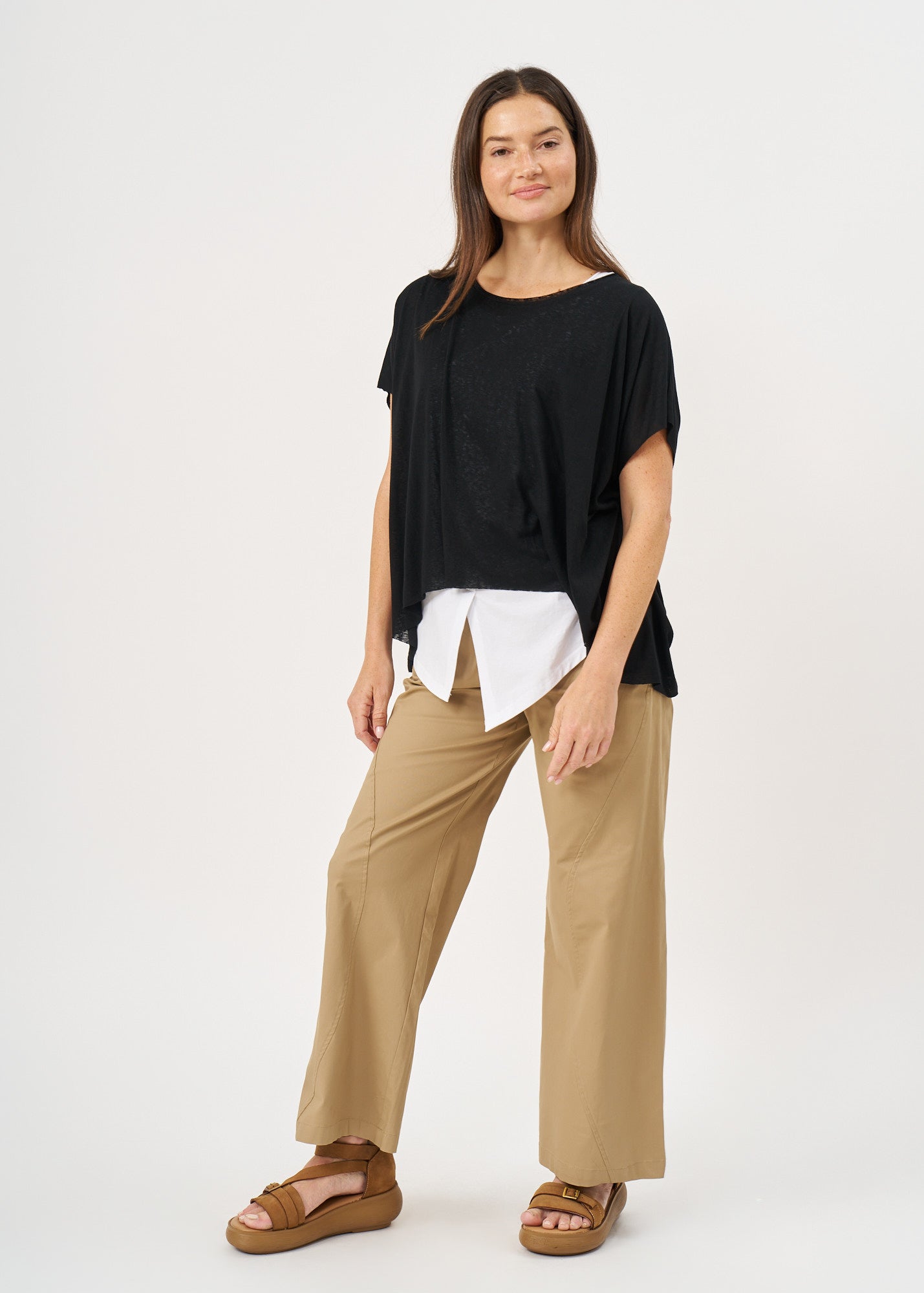 Black Slab fabric short shirt