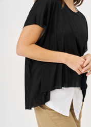 Black Slab fabric short shirt