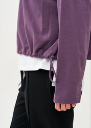חולצה שרוול ארוך עם צווארון ורוכסן סגול